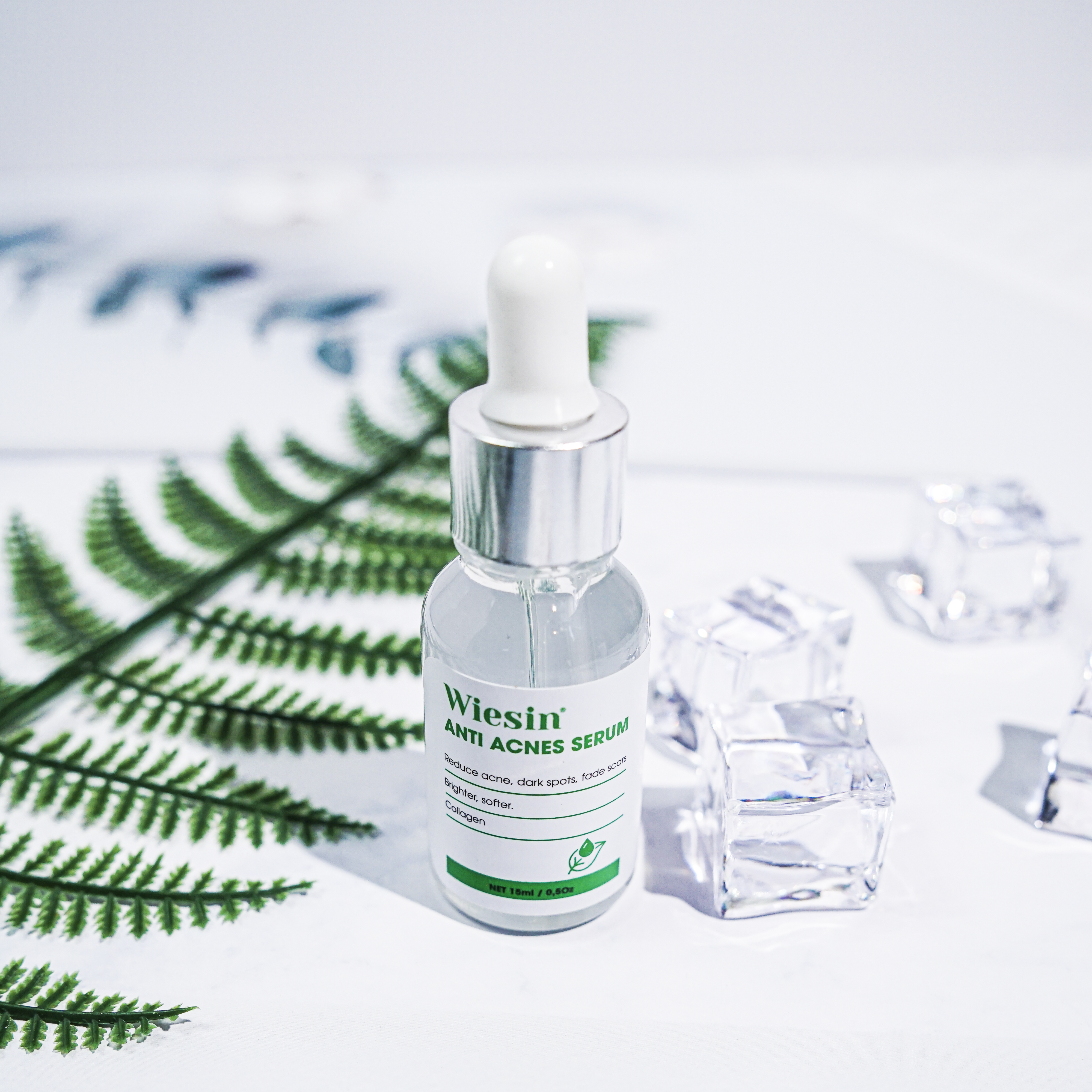 Serum giảm mụn mờ vết thâm, ngăn ngừa mụn ẩn và mụn đầu đen "Collagen Thủy Phân" Wiesin Anti Acnes Serum 15ml  - WS04