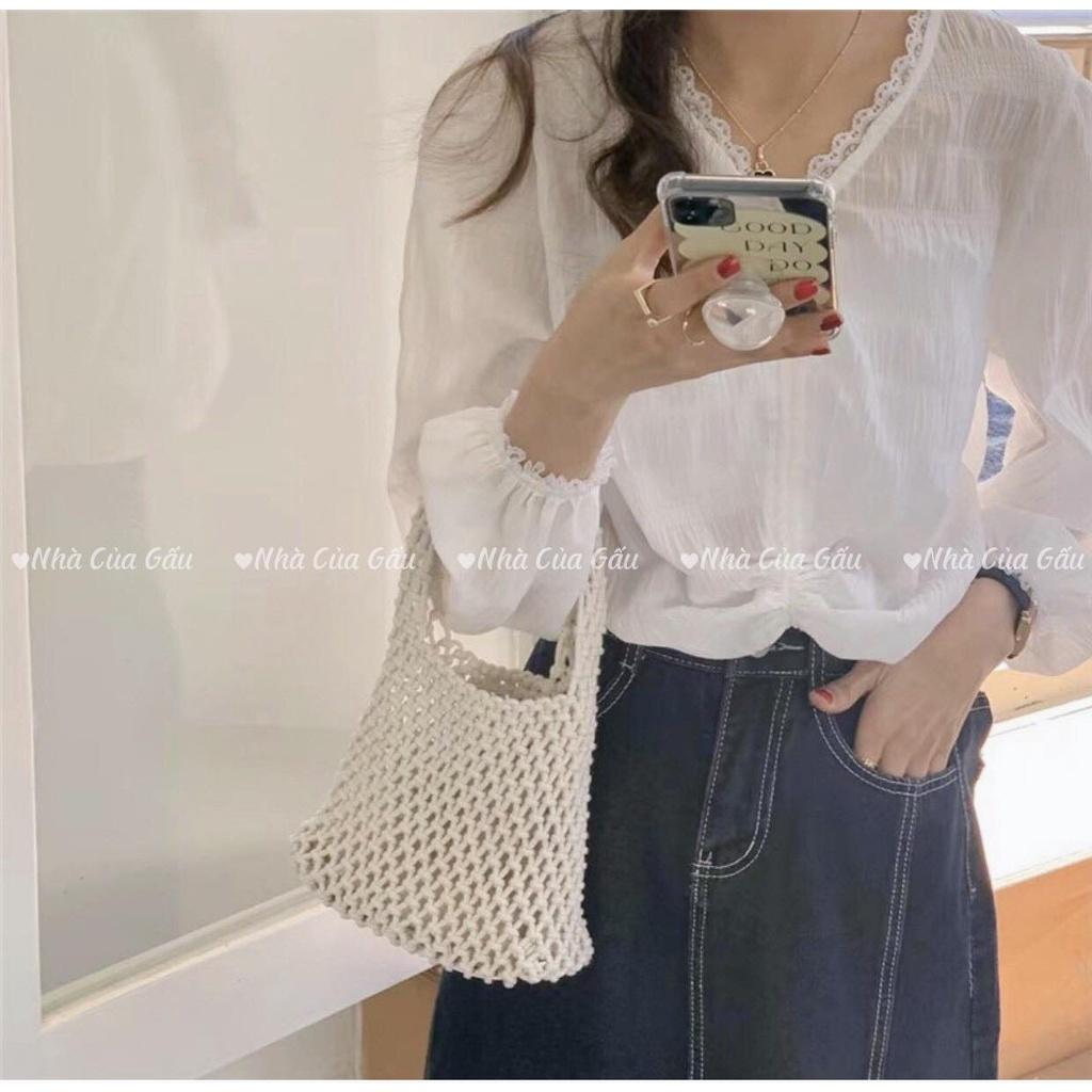 Túi cói lưới mẫu mới đi biển size mini nhỏ xinhhh