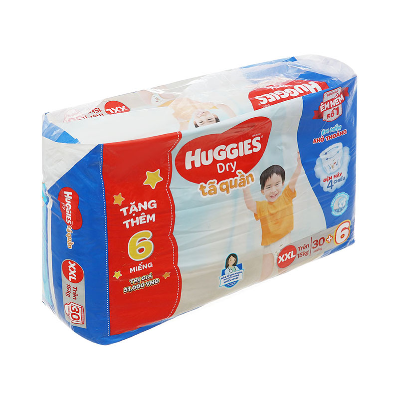 Tã quần Huggies size XXL 30 miếng (cho bé trên 15kg)