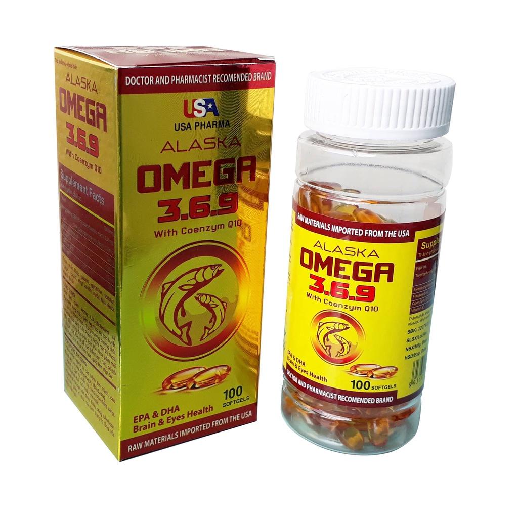 Viên uống bổ mắt - giảm cholesterol OMEGA 3.6.9 Coenzyme Q10 - Hoa Anh Thảo - Dầu hạt lanh - Chai 100 viên nang - USA