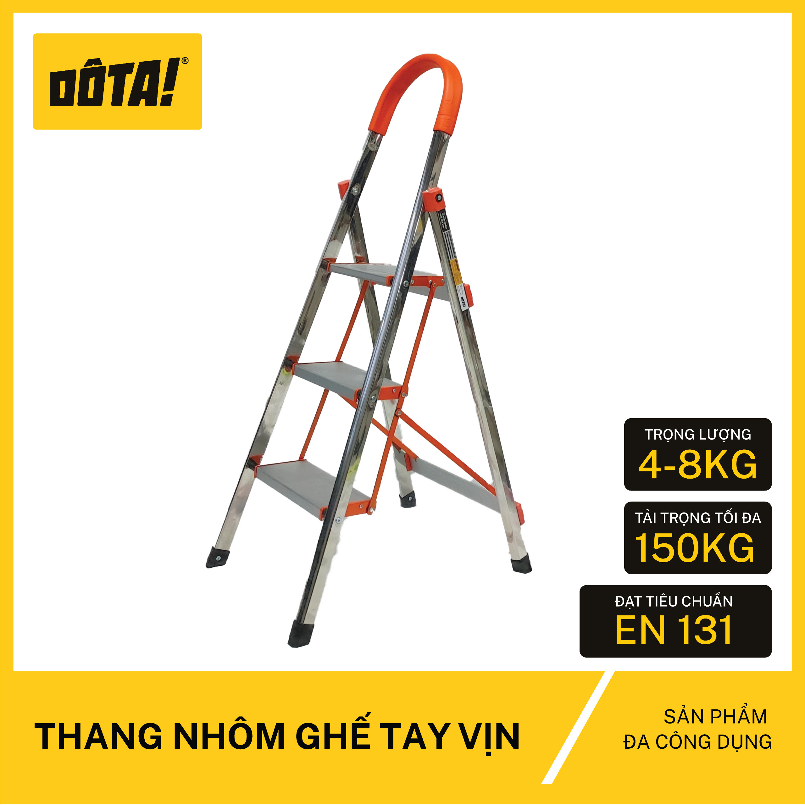 Thang Nhôm Ghế Tay Vịn DÔTA 3, 4, 5, 6, 7 Bậc