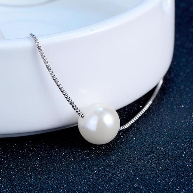 Dây chuyền vòng cổ mặt hạt ngọc trai 10mm