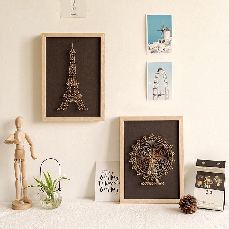 Tranh Chỉ Đinh Tranh Dây - Dáng Thiếu Nữ 40 x 40 cm