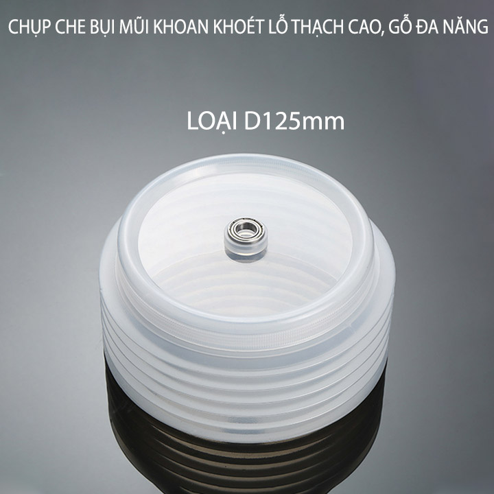 Chụp che chống bụi khoan lỗ trần thạch cao, gỗ để lắp đèn downlight, loại D125-160 tùy chọn