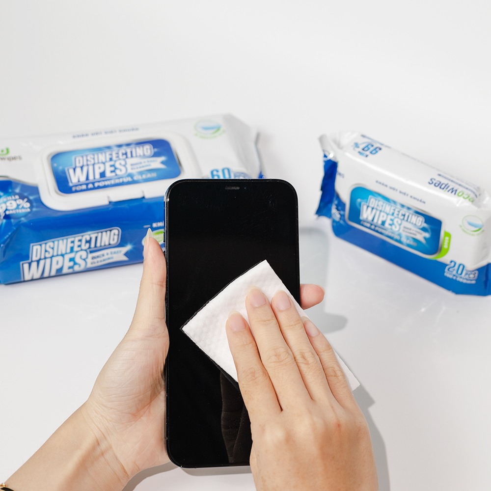 Khăn giấy ướt diệt khuẩn Disinfecting Wipes gói 20 tờ diệt 99,9% vi khuẩn hương chanh dịu nhẹ không kích ứng da