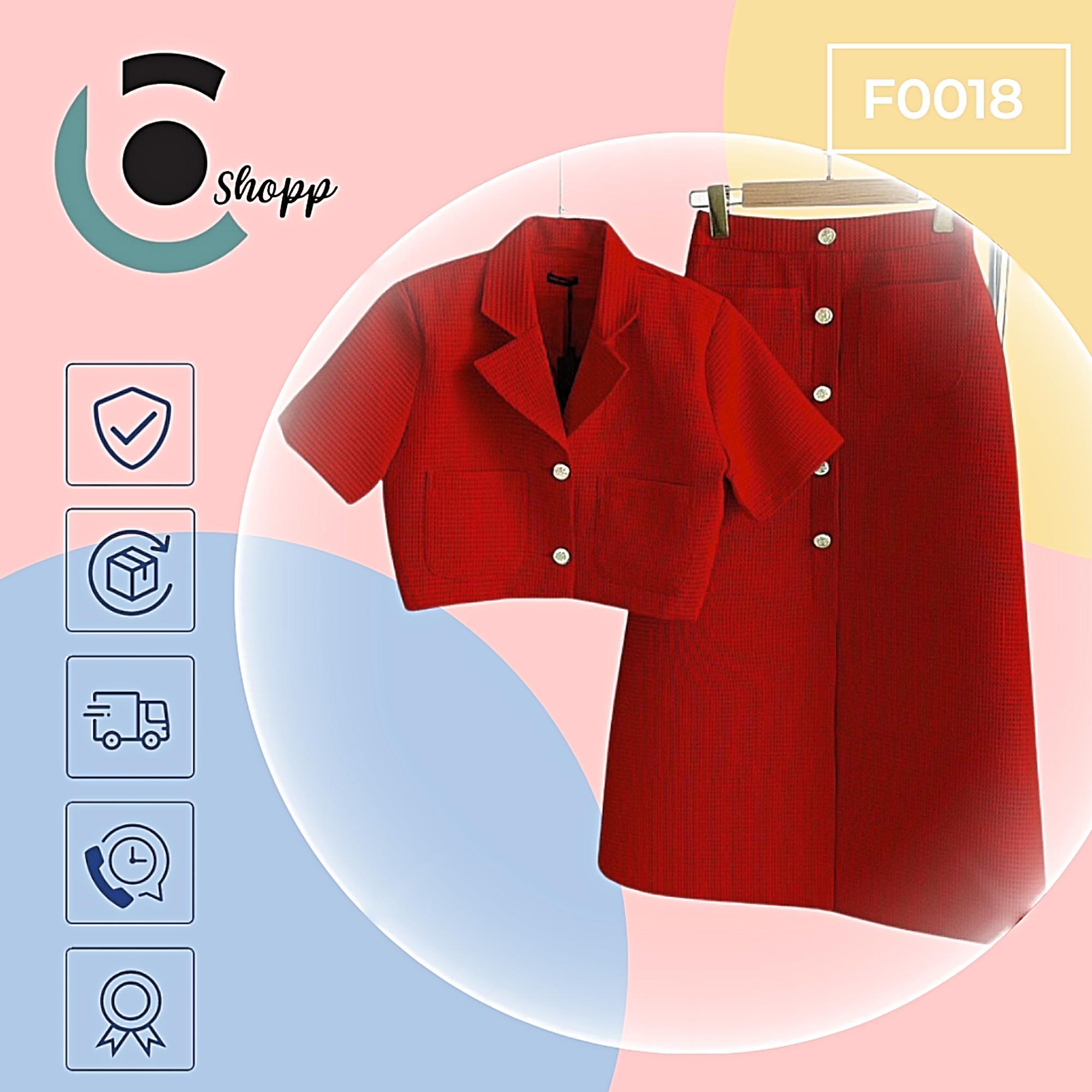 Set crop vest kèm chân váy midi (F0018) cao cấp