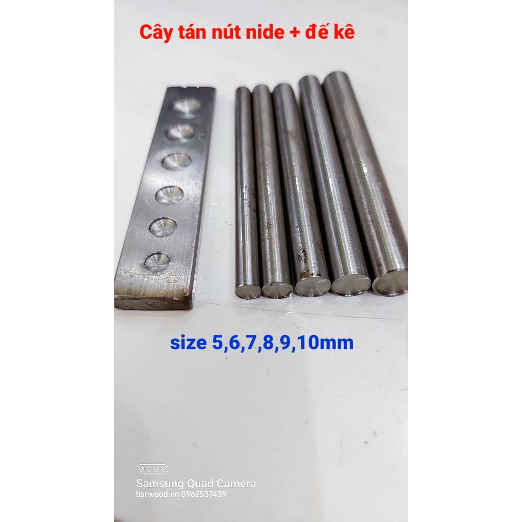 Cây đóng nút đinh tán rivet (nide) Bằng thép Size 5mm,6mm,7mm,8mm,9mm Đóng nút tán thùng giấy,làm thủ công,quần áo,túi