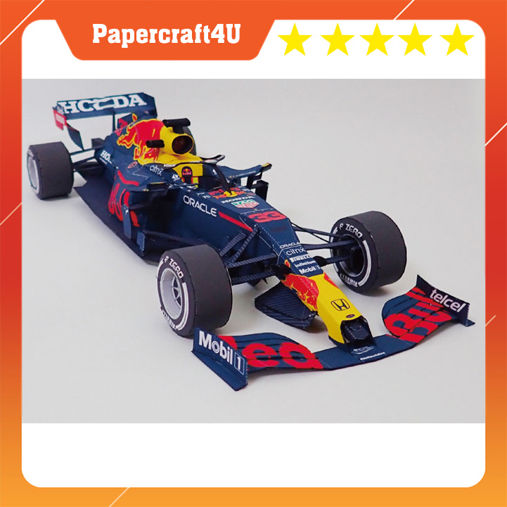 Mô hình giấy xe đua F1 RB16B đội Red Bull Racing tỉ lệ 1/18