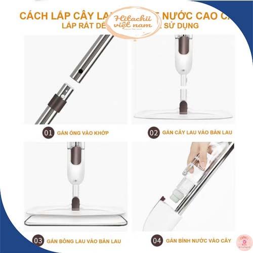 Chổi lau nhà kèm nhả nước xoay 360 độ lau siêu sạch,Cây lau nhà thông minh phun sương đa năng siêu tiện lợi