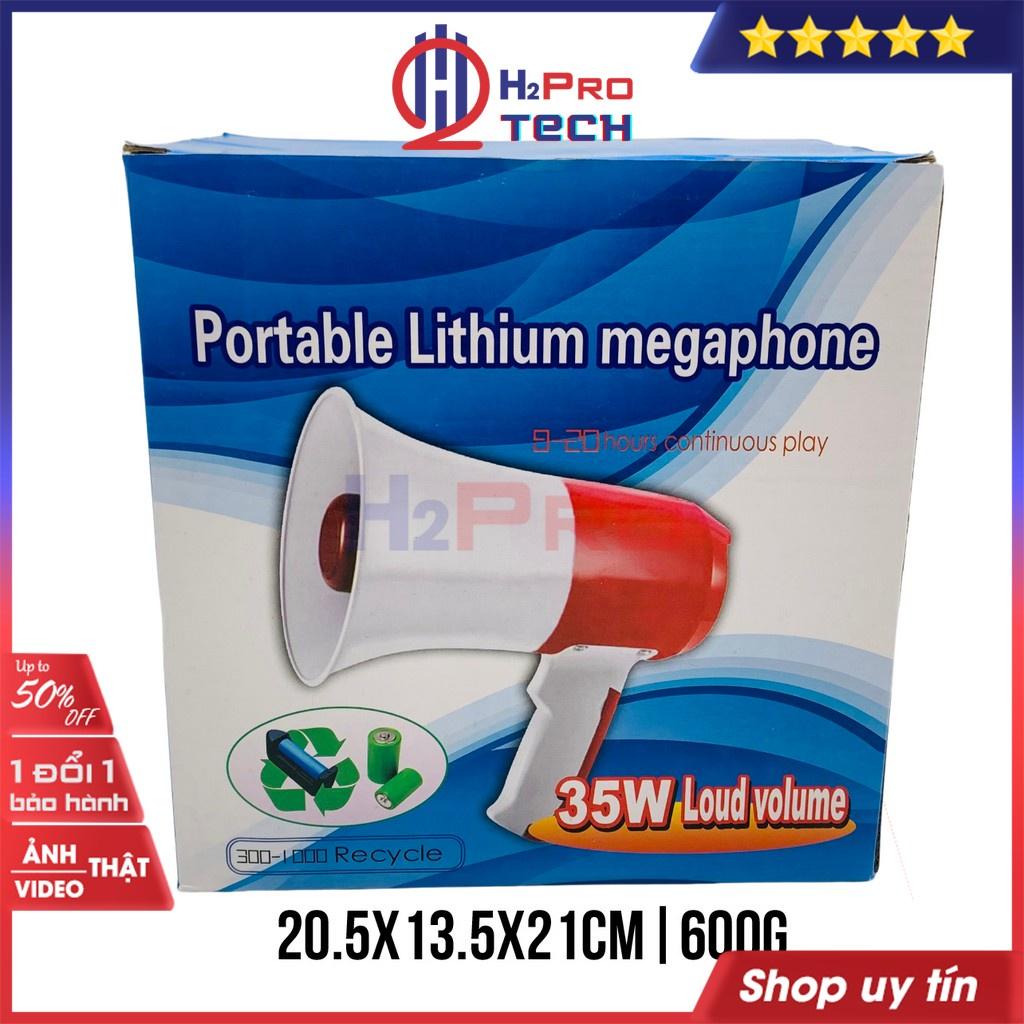 Loa Phóng Thanh Cầm Tay, Loa Bán Hàng Rong Megaphone 35W Pin Sạc, Đa Năng Có Ghi Âm, USB (Quà tặng: Pin sạc)