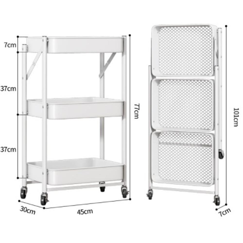 Kệ đựng đồ 3 tầng đa năng có bánh xe, kệ để đồ di động, gấp gọn, giá kệ tiện ích trong nhà bếp, nhà tắm 2022