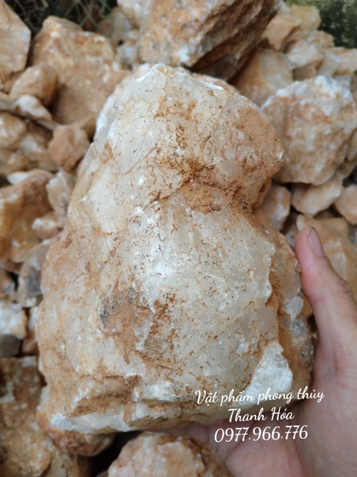 Thach Anh Trắng Thô Loại To Năng Lượng Cao Dùng Phong Thủy Trang Trí, Trấn Trạch Nhà Cửa - Tiểu Cảnh Sân Vườn