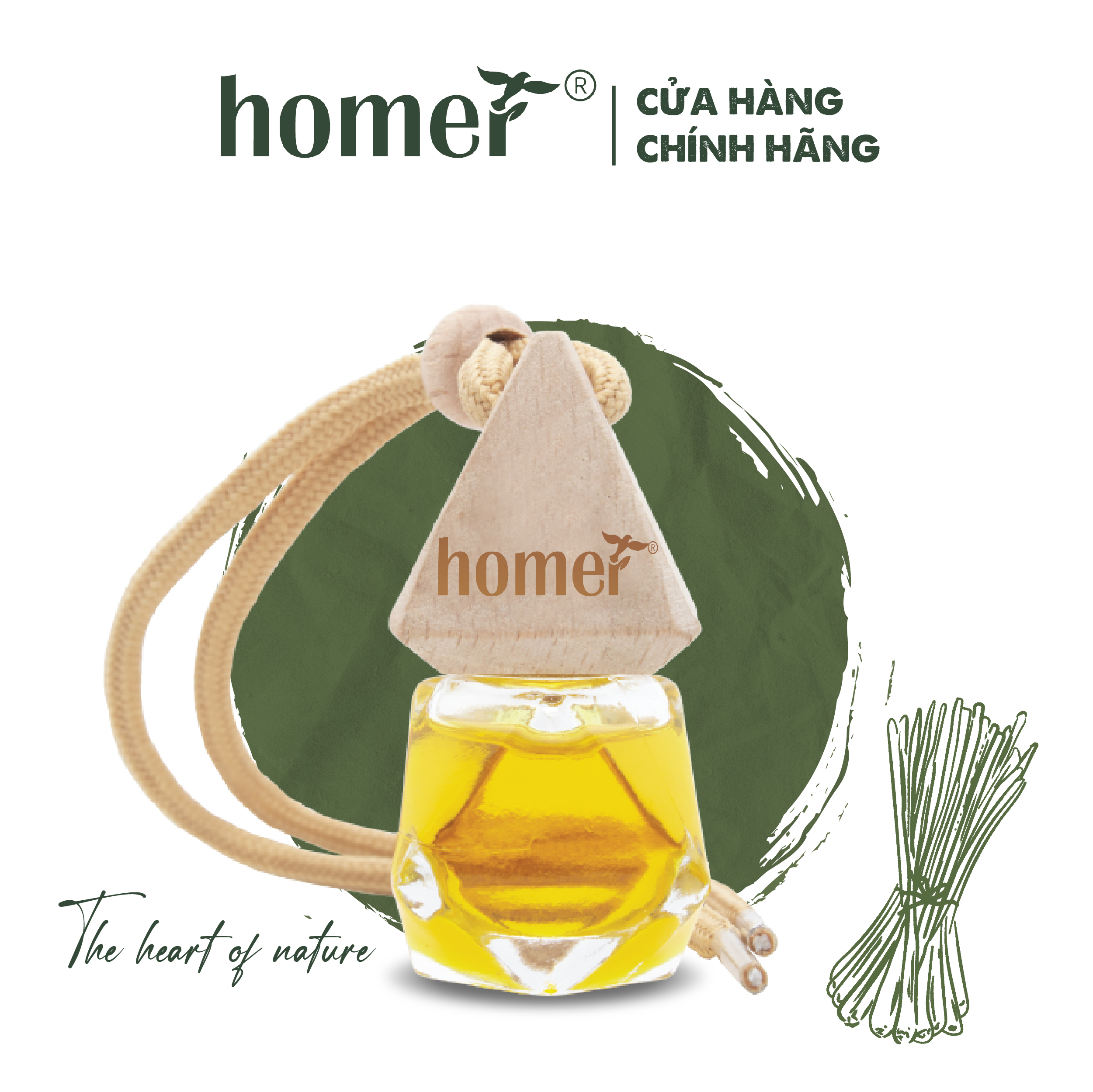 Tinh dầu treo xe thiên nhiên HOMER / Bạc Hà/ Quế/ Oải hương/ Bưởi/ Cam/ Hoa Lài/ Quýt/ Tràm Huế/ Hoa Hồng/ Lavender/ Ngọc Lan Tây/ Tràm Trà/ Sả Java/ Trà Xanh/ Cà Phê/ Chanh/ Trà xanh/ Trà trắng