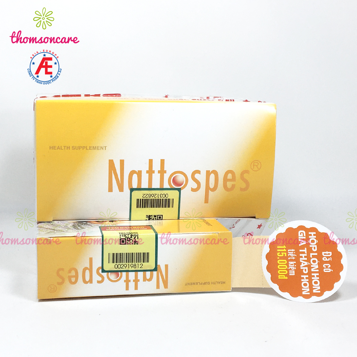 Nattospes - Dạng lọ tiết kiệm hơn - Hỗ trợ hoạt huyết dưỡng não, ngủ ngon, ngăn ngừa tai biến