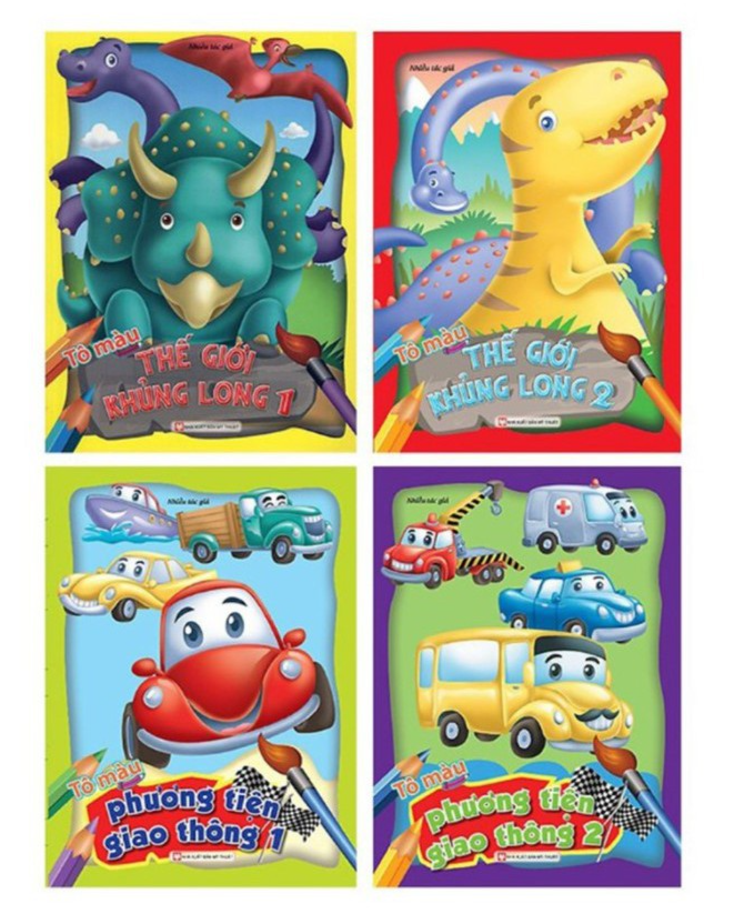 Tô màu Thế Giới Khủng Long và Phương Tiện Giao Thông - Bản Quyền