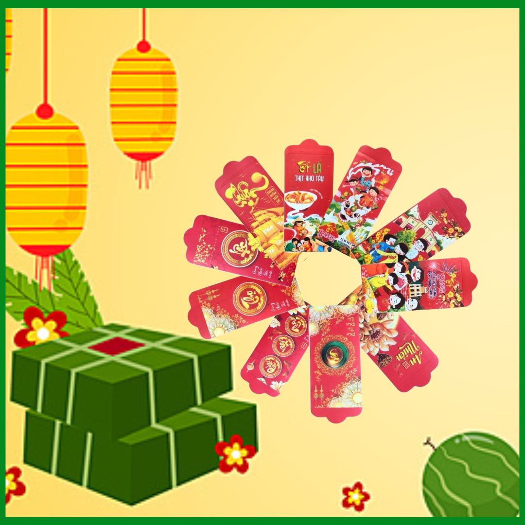 Bao lì xì năm mới Tết Quý Mão 2023, bao lì may mắn, tài lộc