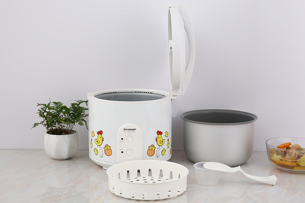 Nồi cơm nắp gài Sharp 1.8 lít KS-183TJV - Công nghệ nấu 3D, Công suất 700W - Hàng chính hãng - Bảo hành 12 tháng