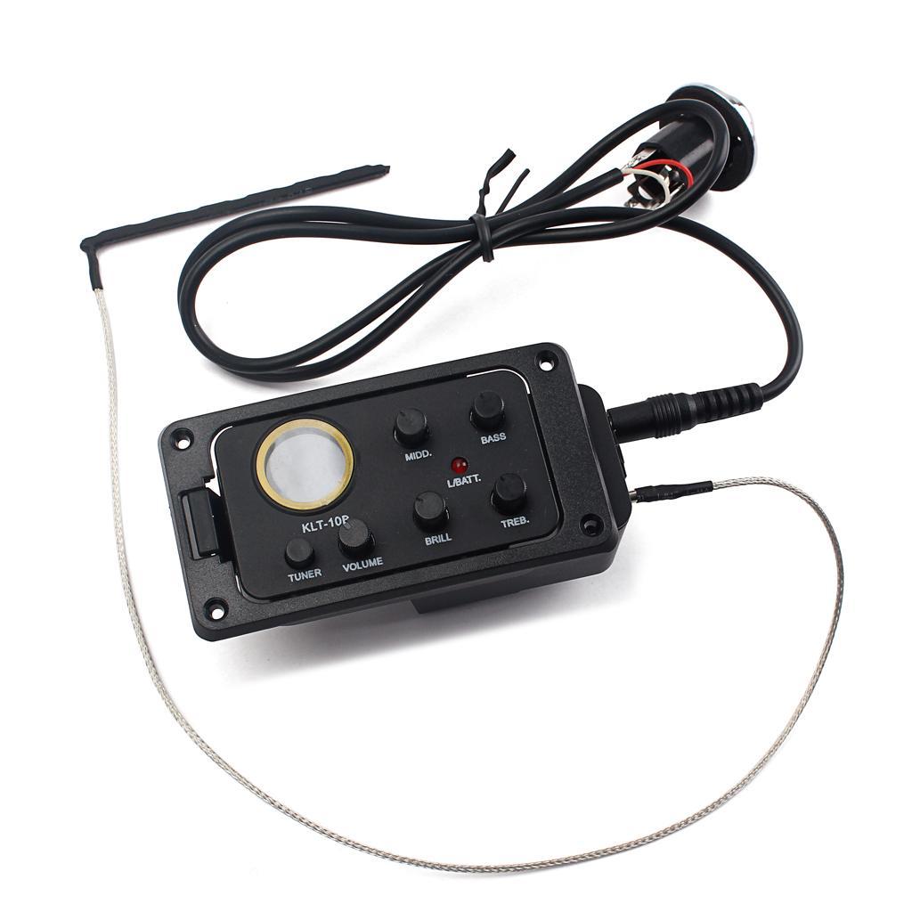 4-Band EQ Equalizer Piezo Pickup for Acoustic Guitar Preamp Tuner DIY Parts