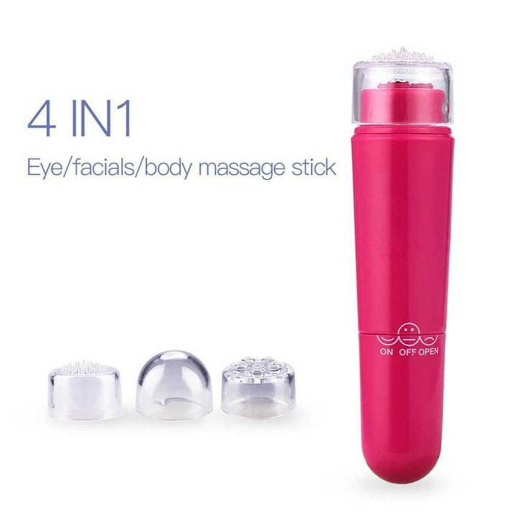 Máy Massages Rung Mini Cầm Tay 4 đầu (Tặng Kèm 1 SP Ngẫu Nhiên) - B0025+B0067