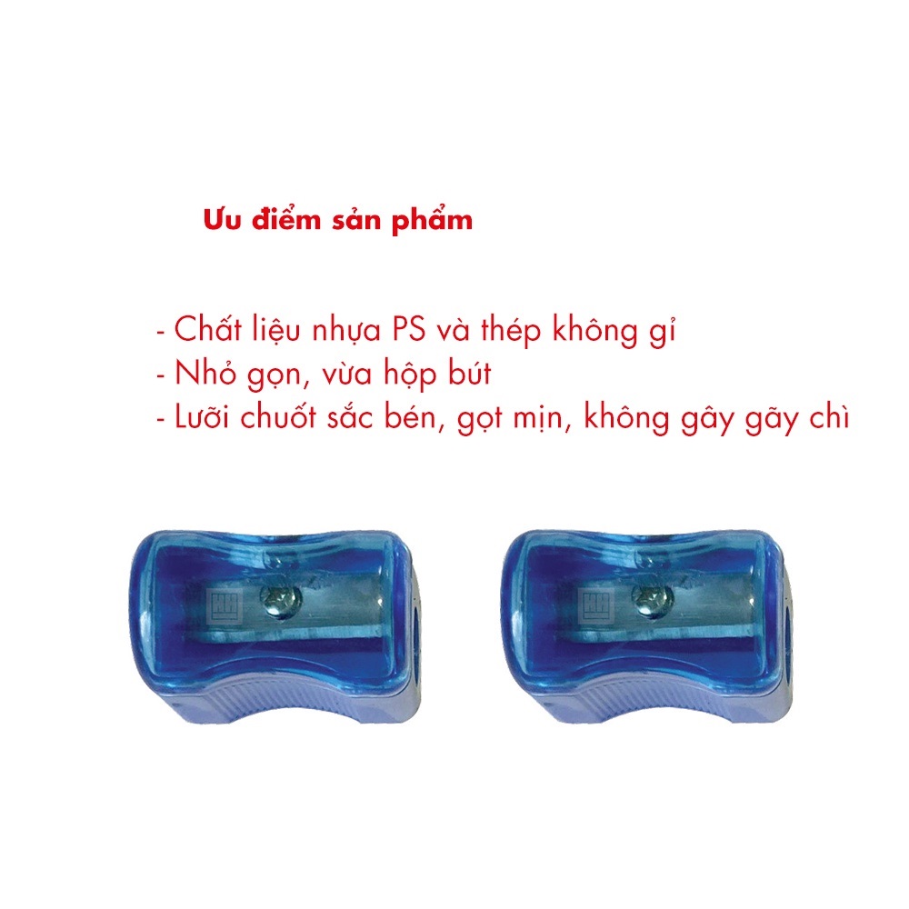 Gọt Bút Chì SP06 HH - 3535 Chất Liệu Nhựa PS Và Thép Không Gỉ, Thiết Kế Nhỏ Gọn, Có Khoang Đựng Vụ Chì Tiện Lợi