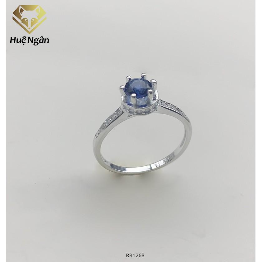 Nhẫn bạc 925 Huệ Ngân - 6 chấu viền đá RYR140115