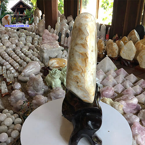 Trụ Đá Thạch Anh Bông Trấn Trạch TAV118 Phong Thủy nặng 15Kg kích thước 47x21cm – Vật phẩm phong thủy may mắn