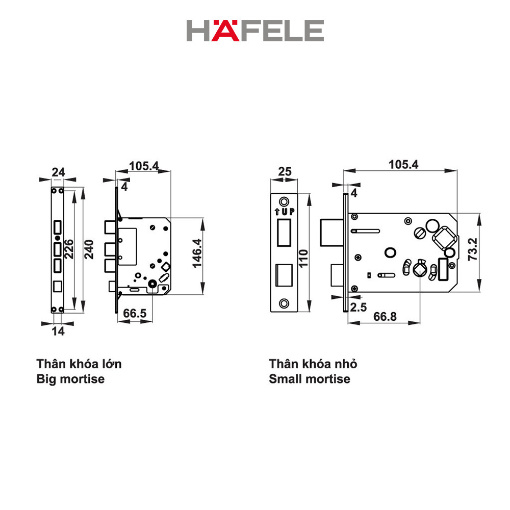 Khóa điện tử Hafele EL7500-TC/ 912.05.728 vàng thân khóa nhỏ - 912.05.728 Xuất xứ Hàn Quốc (Hàng chính hãng)