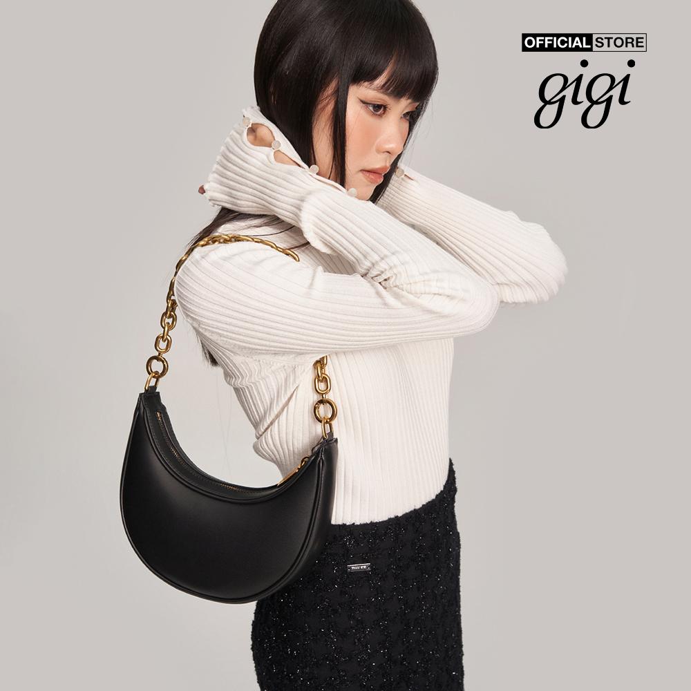 GIGI - Áo dệt kim nữ cổ cao tay dài cắt gấu thời trang G1305K222718