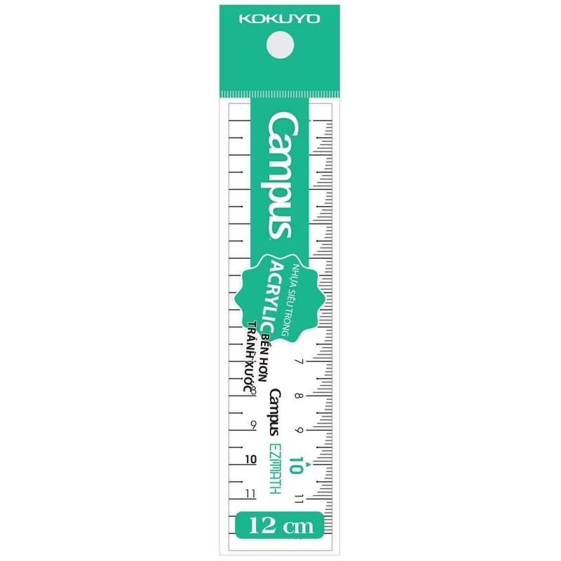 Thước Kẻ Campus Acrylic 12cm - RL-EZM-A12 - Màu Xanh Lá