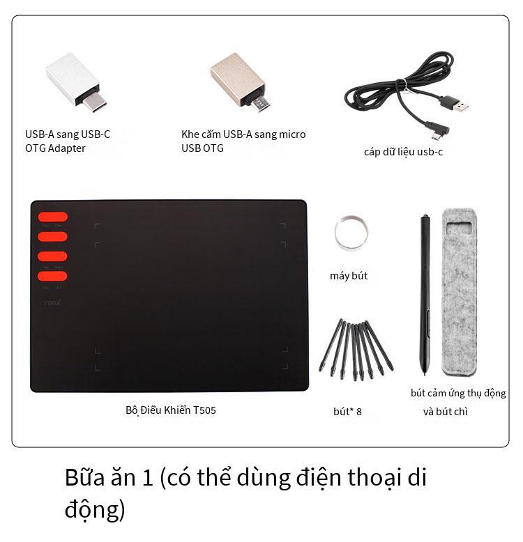 Lớp học trực tuyến phong cách mới nhất T505 Bảng kỹ thuật số VINSA Wencai bảng vẽ tay bảng vẽ máy tính cấp độ 8192 có thể được kết nối với điện thoại di động Android