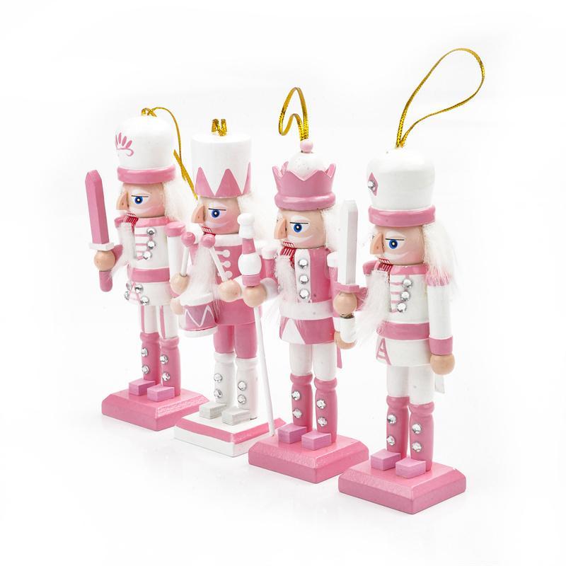 4 Pieces Nutcracker Soldier Figurine Doll Ornament for Festival Office Party