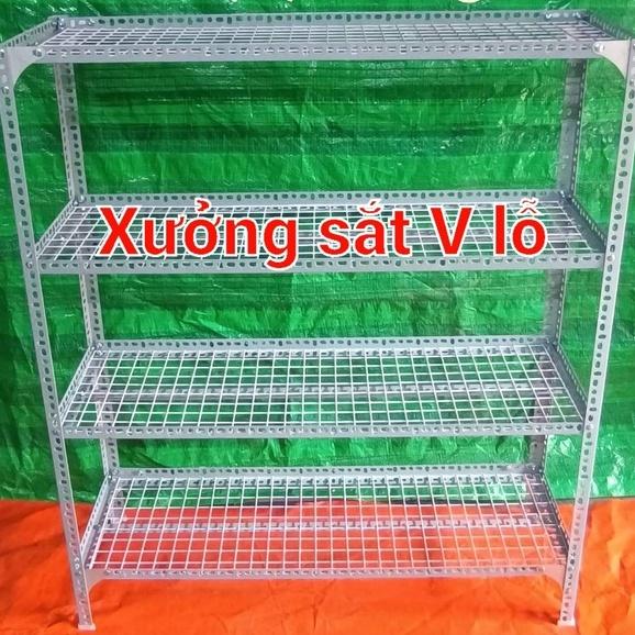 kệ sắt v lỗ ( vỉ lưới sắt ô vuông) rộng 20cm x Dài 1,2m (Cao từ 60cm đến 1,5M) nhiều tầng kệ