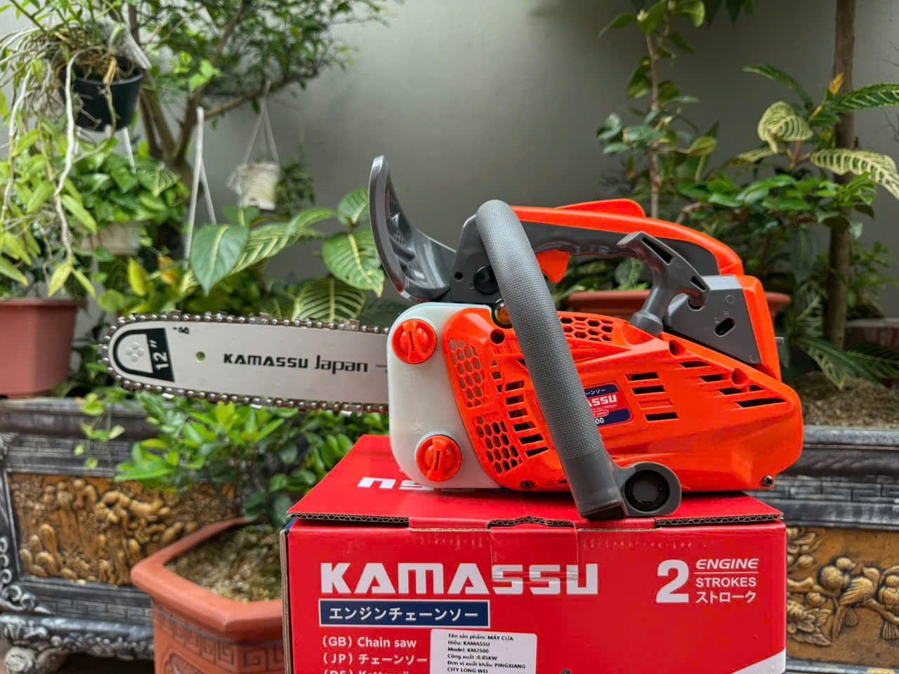 Máy Cưa Xăng 12 Inch Kamassu - Máy cưa cụt mini - KM2500 - Công Suất 900W - Động Cơ 2 Thì 25.4cc - Sử Dụng Xăng Pha Nhớt