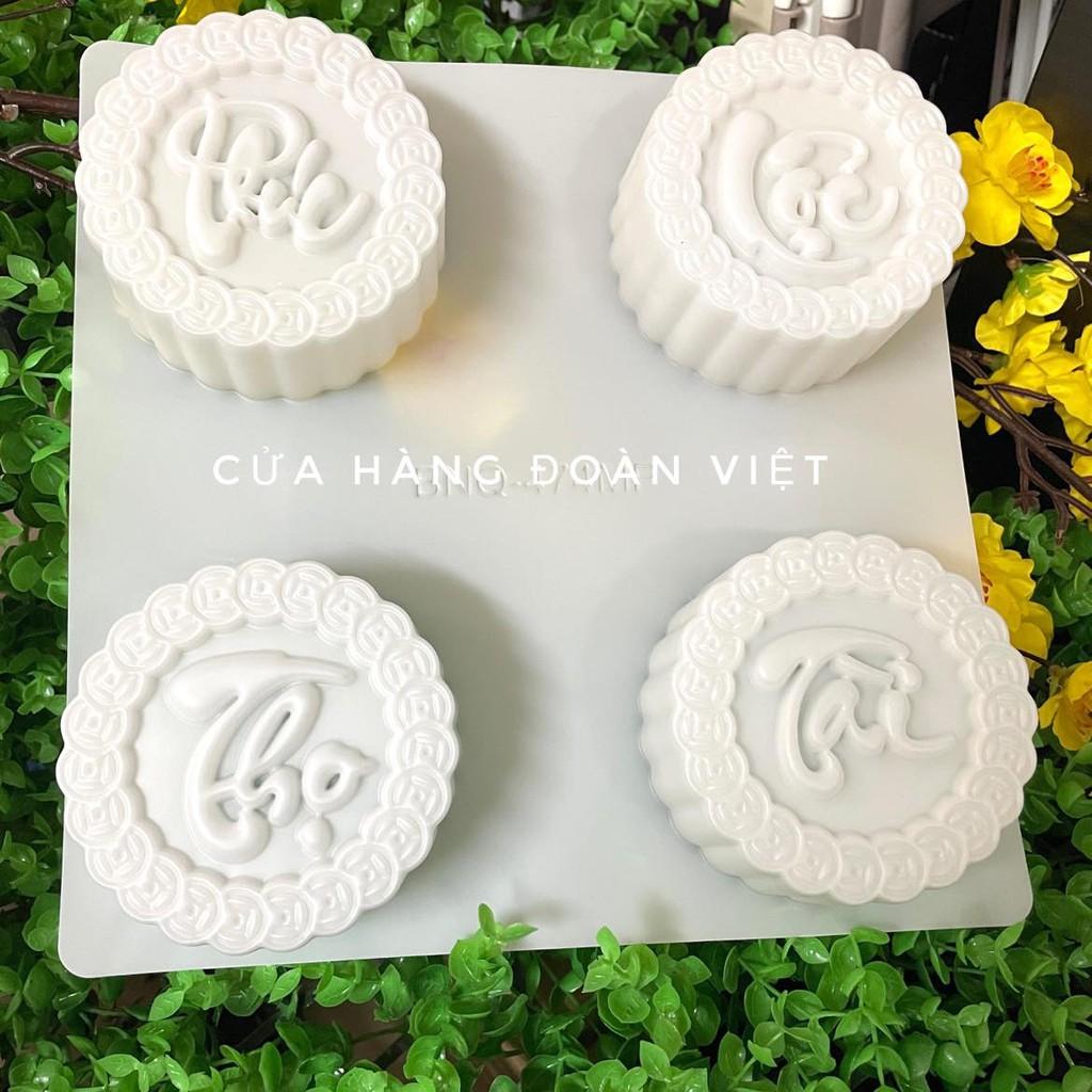 Khuôn Nhấn Xôi, Khuôn Xôi, Khuôn Rau Câu Hình PHÚC LỘC THỌ TÀI 9 cm - Khuôn Nhựa, Sắc Nét