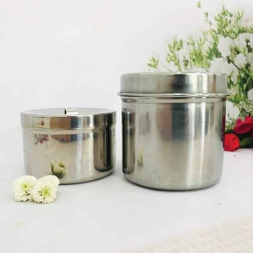 Hũ Inox Đựng Bông 8cm Dùng Trong Y Tế SPA Thẩm Mỹ Viện