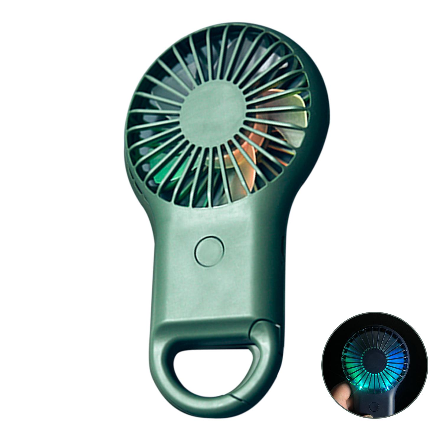 Quạt cầm tay với đèn LED đầy màu sắc có móc kẹp hoạt động 3 tốc độ gió