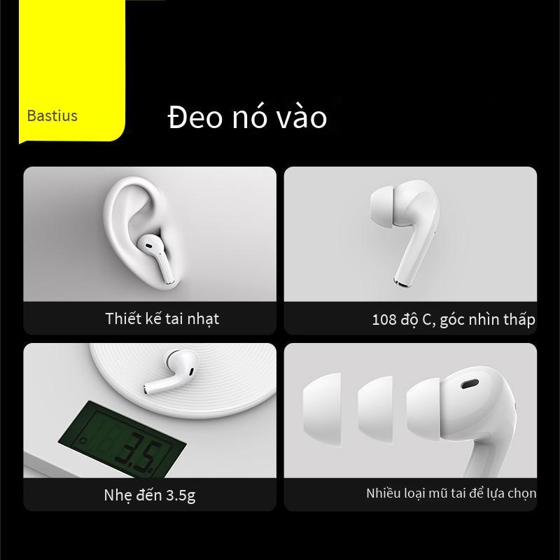 Giá thấp nhất Tai nghe Bluetooth không dây thực sự Baseus/Base TWS W3 Tai nghe kép chuyển đổi một tai Tai nghe khử tiếng ồn Kiểm soát âm thanh chống nước