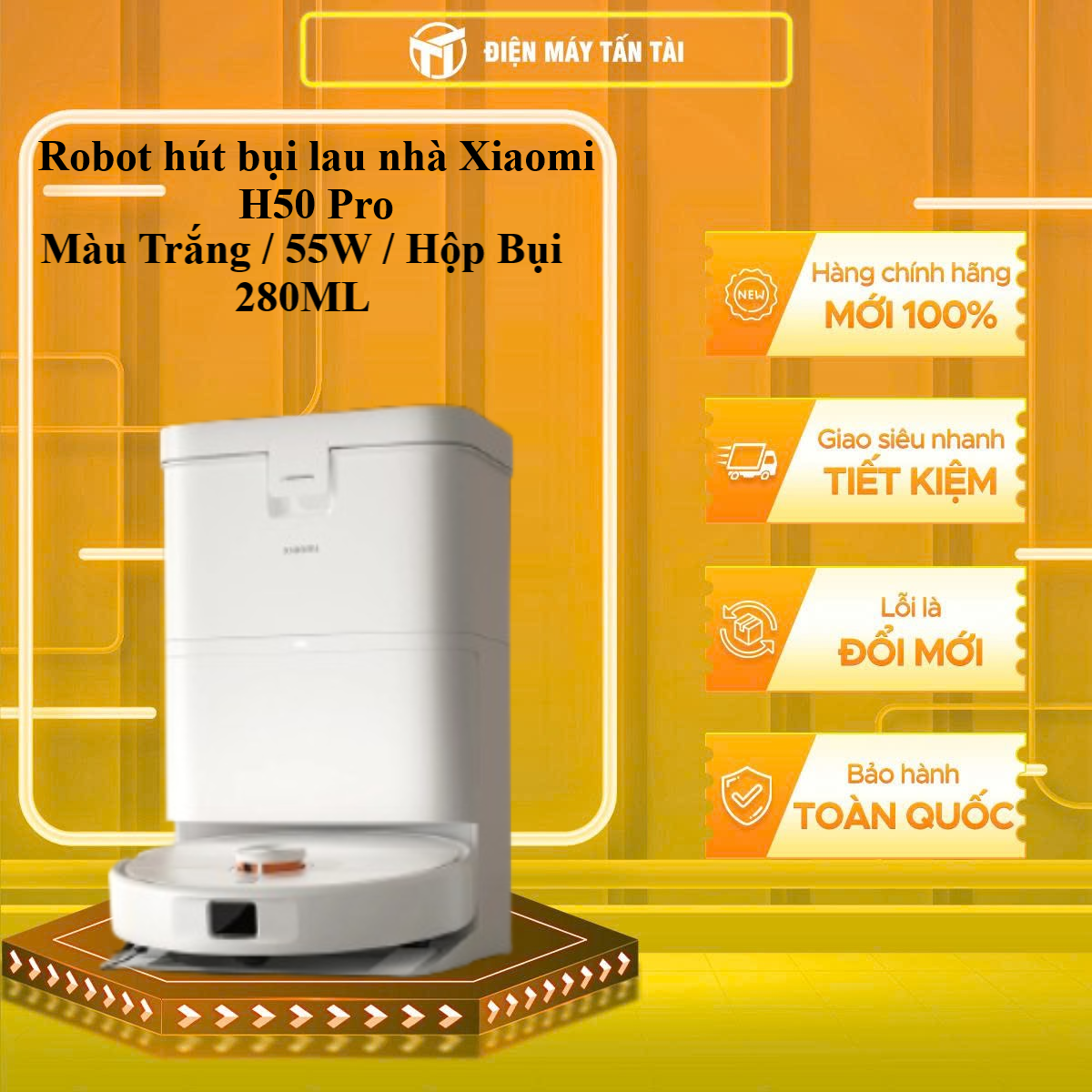 Robot hút bụi lau nhà Xiaomi H50 PRO - HÀNG CHÍNH HÃNG - CHỈ GIAO HCM