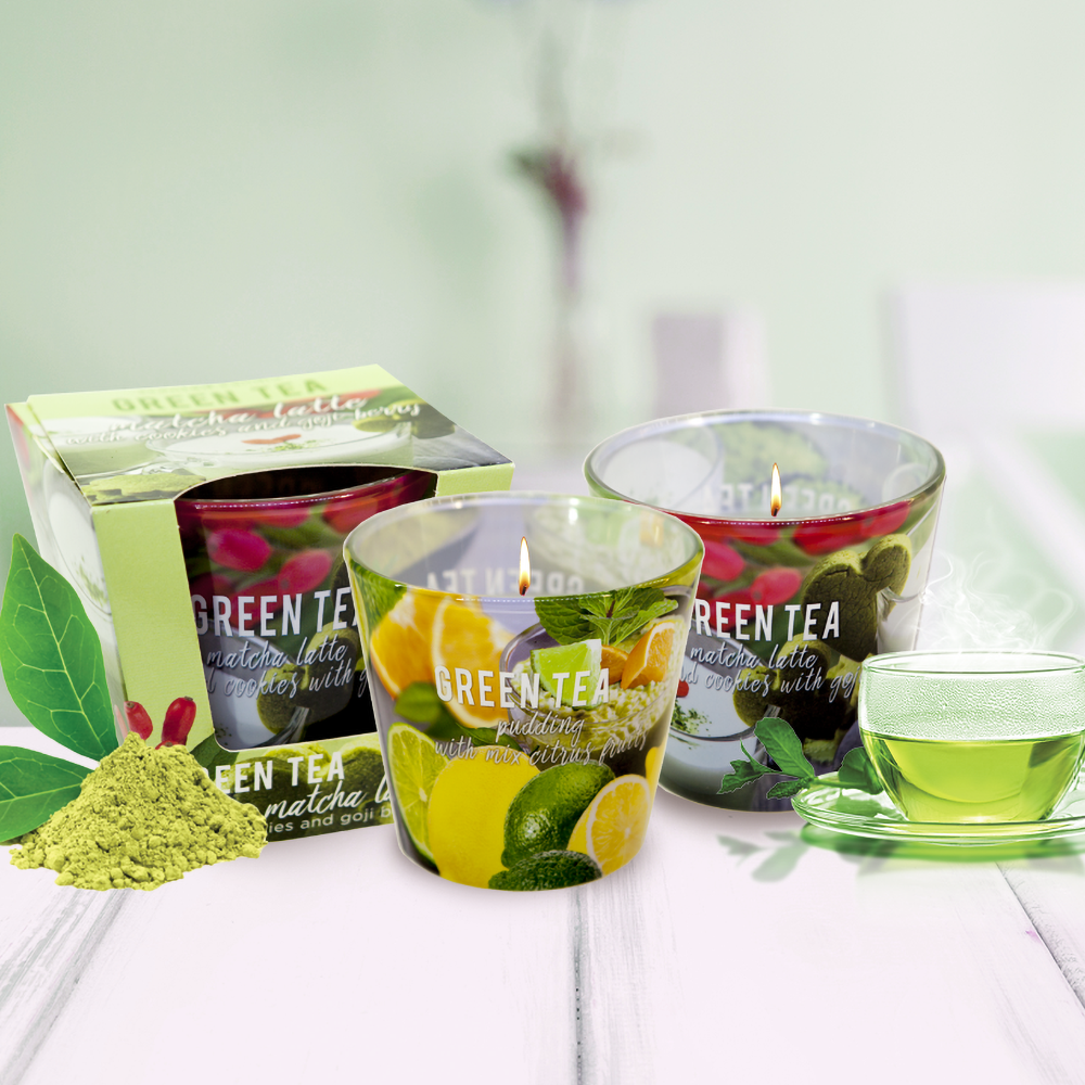 Ly nến thơm tinh dầu Bartek Green Tea 115g QT04964 - matcha trà xanh, nến trang trí, thơm phòng, thư giãn, khử mùi (giao mẫu ngẫu nhiên)