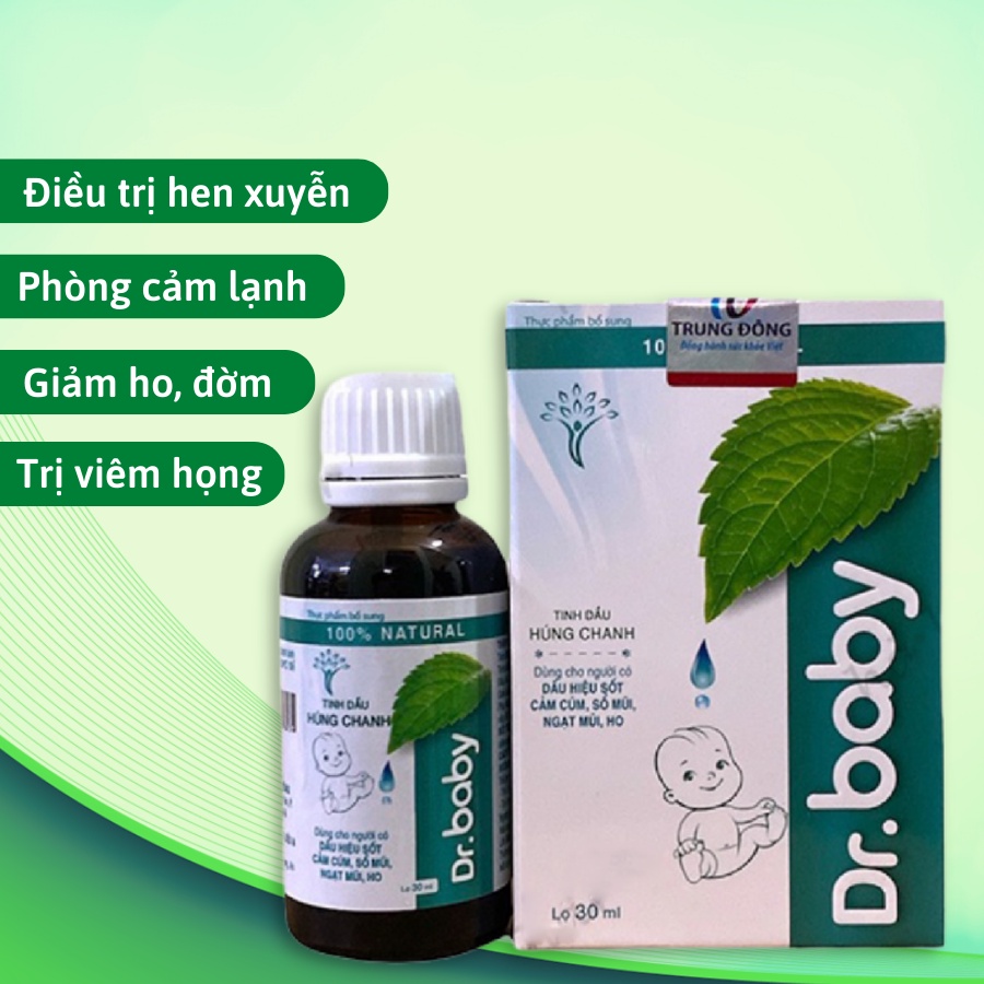 Combo dầu húng chanh Dr. Baby Và Dầu Xoa Ấm Dr. Baby Organic cho bé giảm ho hắt hơi sổ mũi giữ ấm cơ thể