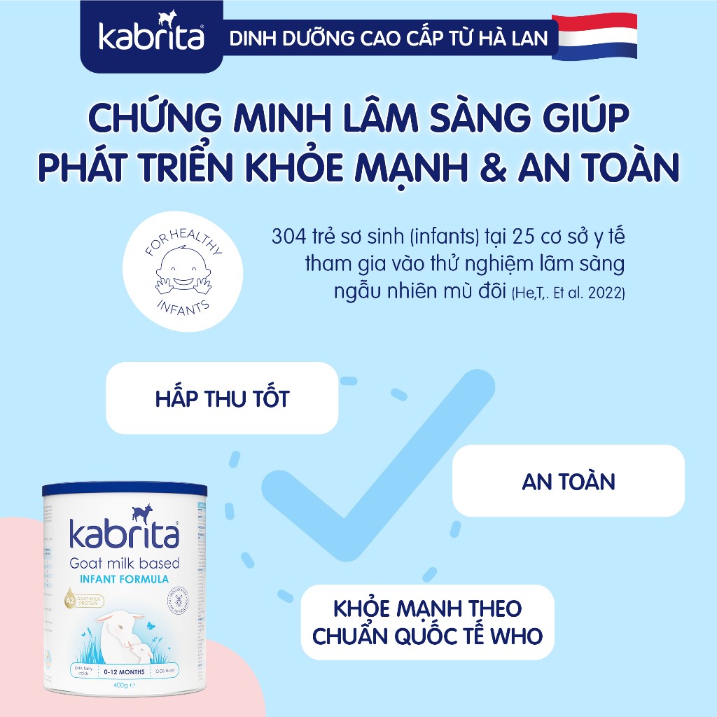 [MUA 1 B2 TẶNG BỘ LY SỨ, 2 B2 TẶNG BỘ LY SỨ + BẢNG GỖ] [DATE 2025] Combo 2 lon Sữa dê Kabrita số 1 cho trẻ (0-12 tháng) - Lon 400g [B2