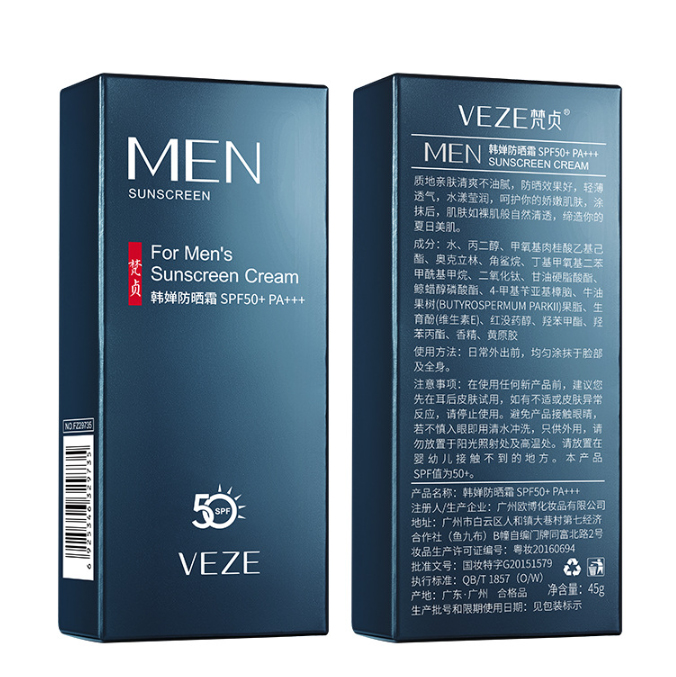 kem chống nắng dưỡng trắng nâng tone Nam giới Veze Sunscream For Men's SPF50+ 45g