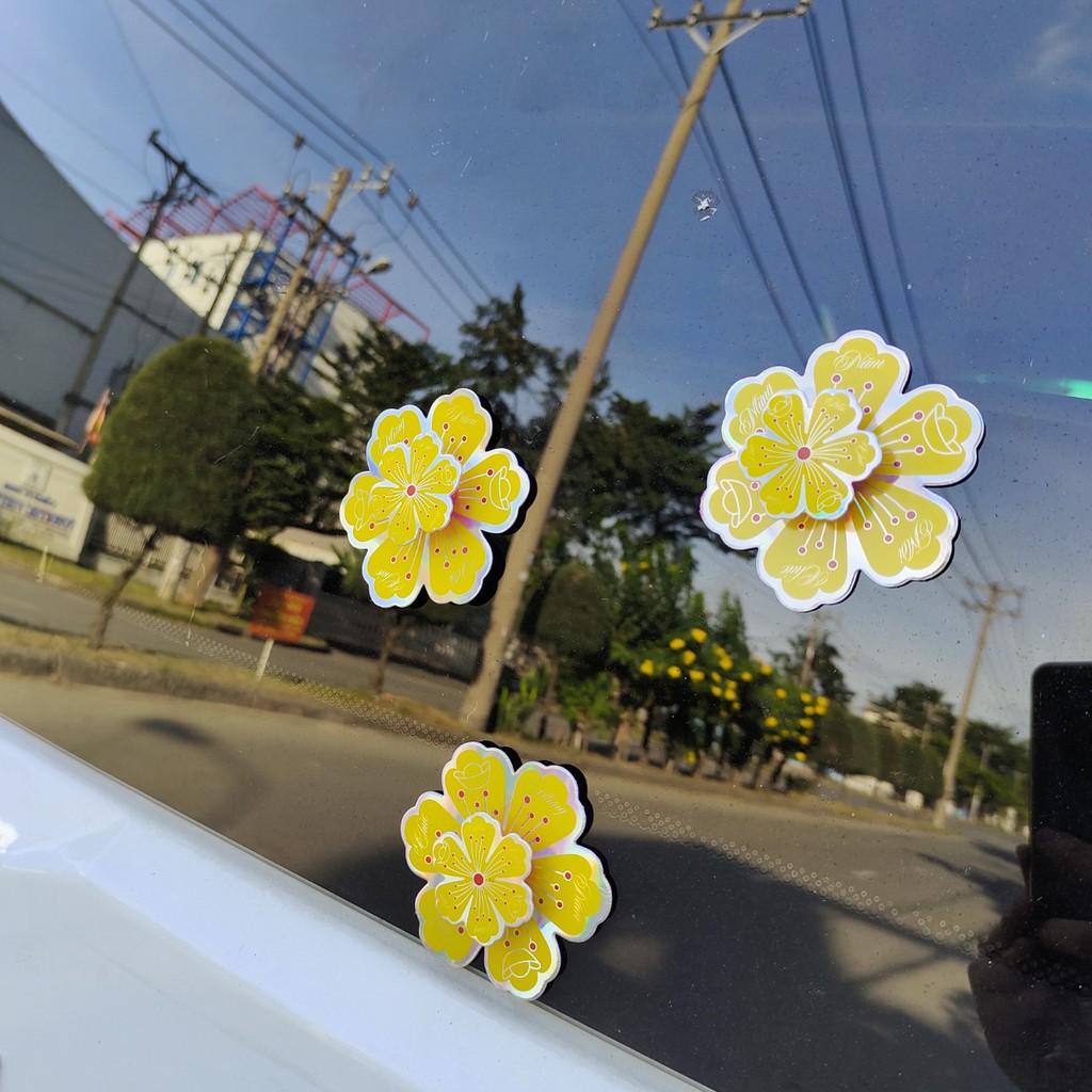 Set Hoa đào mai 3D lập thể trang trí tết dán bằng keo hai mặt
