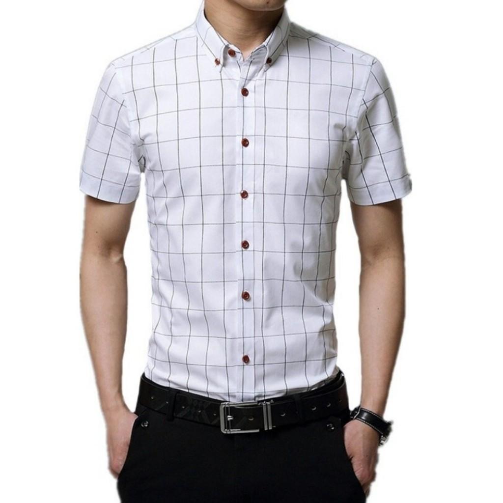 Áo Sơ Mi Nam Ngắn Tay Caro Nút GO20 Vải Mềm Mịn, Thoáng Mát, Chuẩn Form