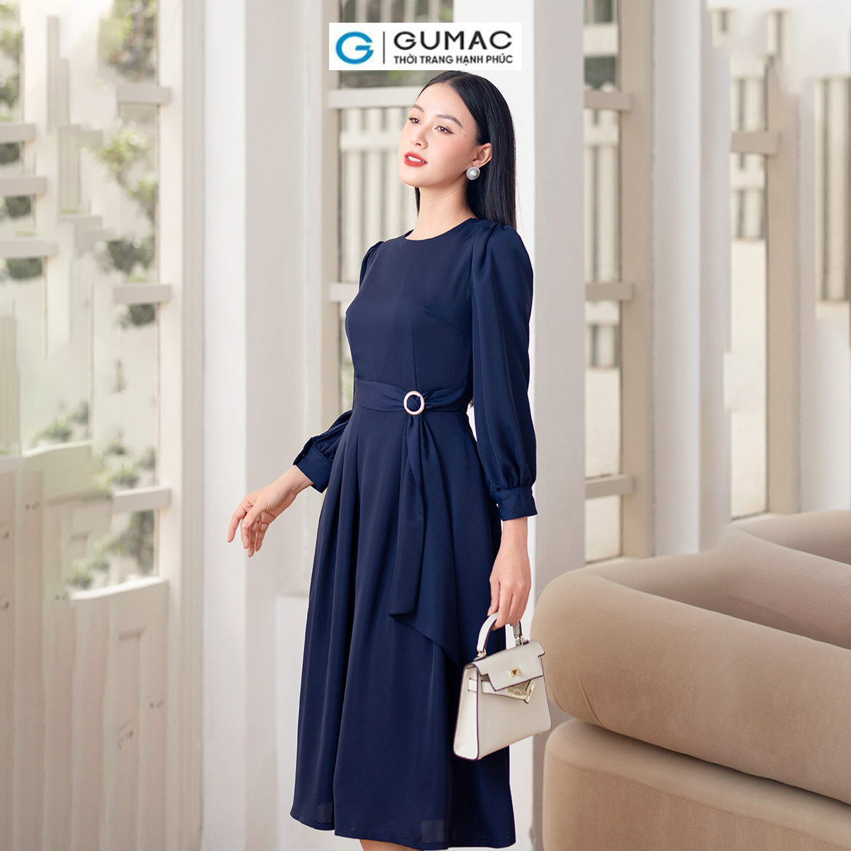 Đầm phối phụ kiện thời trang GUMAC DD10017