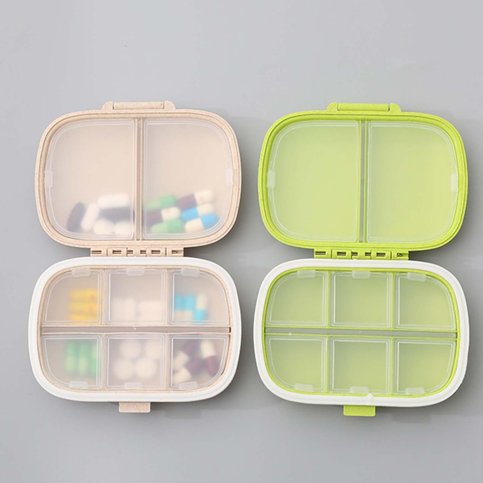 Daily Organizer Travel Case Easy to Use Tablet Reminder Durable Container Each Day Week with 8 Compartment Dispenser