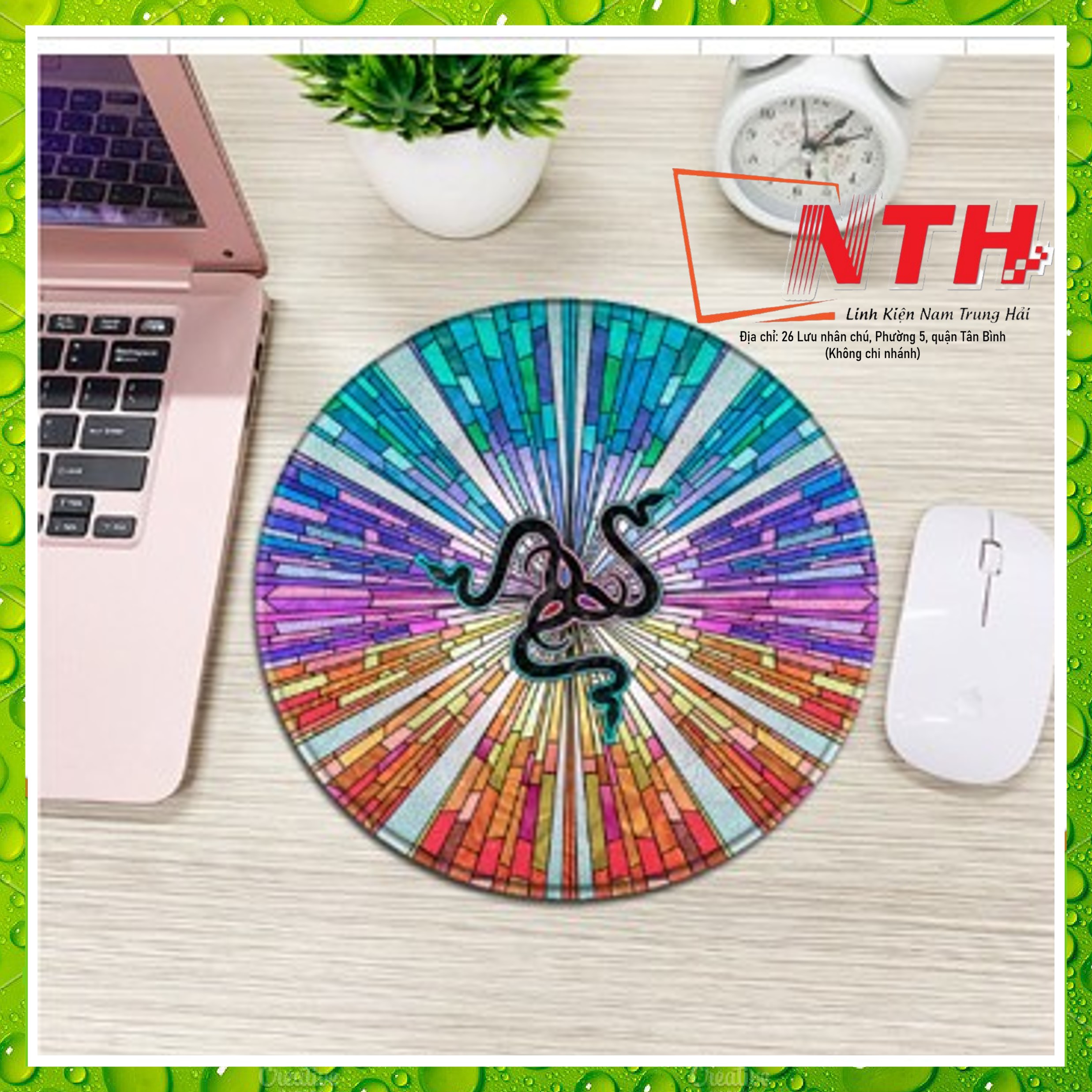 Lót chuột máy tính tròn NTH23 20x20cm dày dặn chuyên game chống trượt