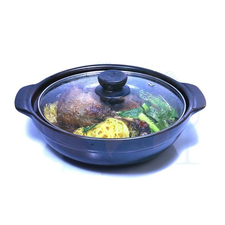Nồi đất tráng men cao cấp nắp kính chịu nhiệt 400 độ chuyển nấu mì cay, kho tộ ... nhiều kích cỡ
