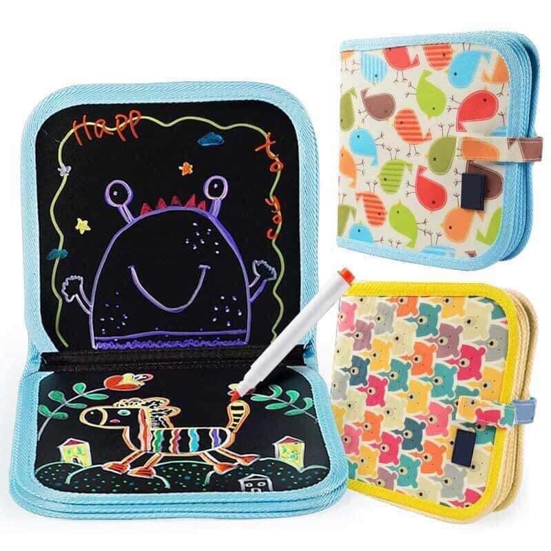 Vở Vẽ Xóa Được, Vở Tự Xóa, Sách Viết Xóa Được 10 Trang Tặng Kèm 6 Bút - Hàng Chính Hãng