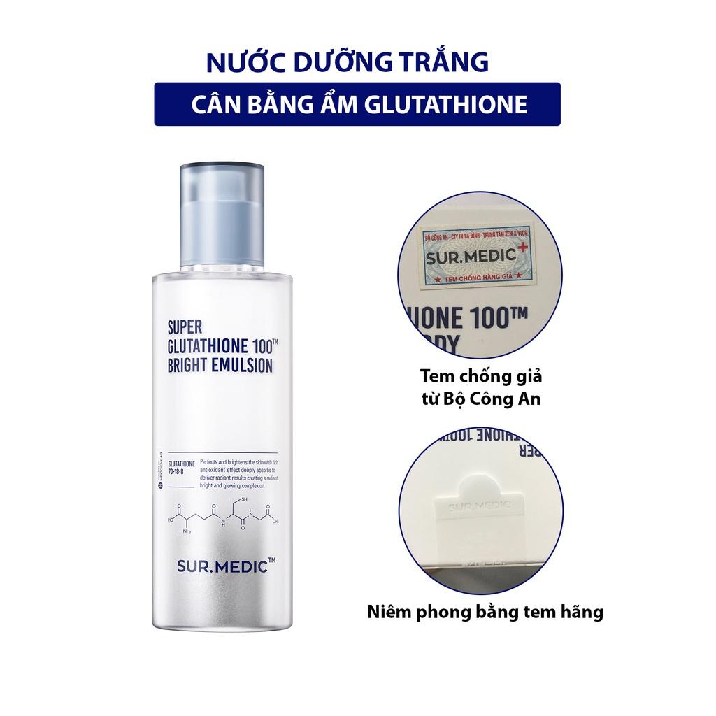 Toner Nước Cân Bằng SurMedic Super Glutathione 100 Bright Skin Giữ Ẩm Dưỡng Sáng Da 145ml